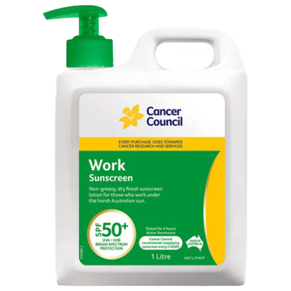 CCW501L_01_1000px.png CANCER COUNCIL SPF50+ Work Sunscreen Pump 1L - Customers also search for: A50616 Ultra Protect SPF50+ Sunscreen Bundle,11502016 Hamilton Sunscreen 50+ 1L
