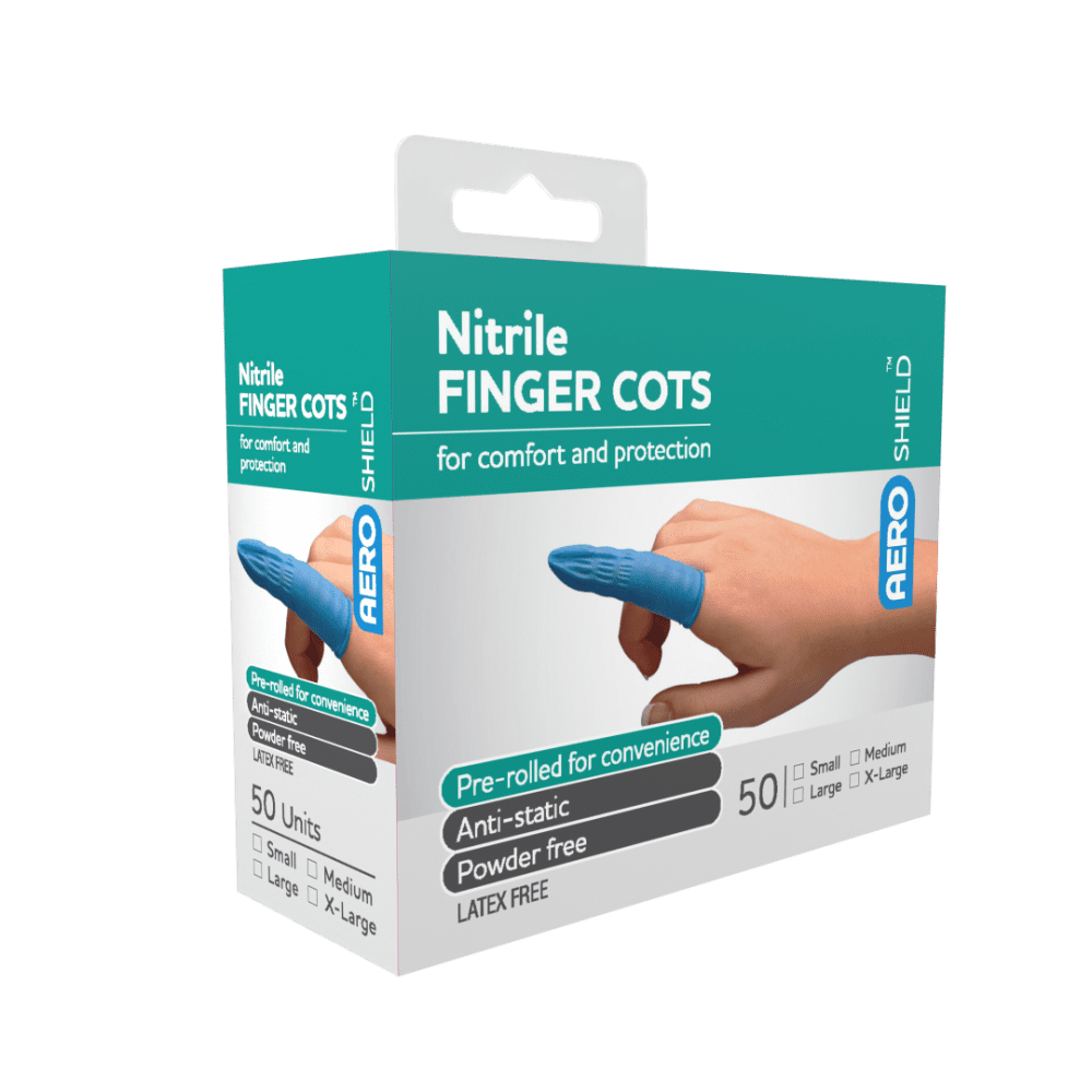 ASN050-L_01_1000px.png AEROSHIELD Large Nitrile Finger Cots Box/50 - Customers also search for: Trafalgar 34111 FINGER COTS LATEX SML 100,SB240 Surgical Basics Finger Stall Small