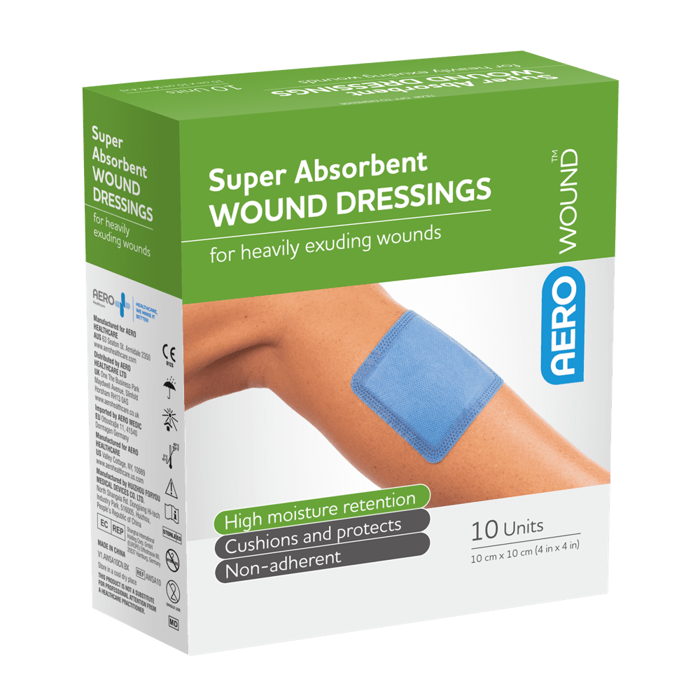 AWSA10_01_1000px.png AEROWOUND Super Absorbent Wound Dressing 10 x 10cm Box/10 - Customers also search for: Medstock MS1010SA MedStock SuperAbs Dress 10x10cmBx10
