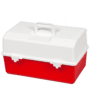 AEROCASE Red and White Plastic Tacklebox with 2 Tray Cantilever 16 x 33 x 19cm - Customers also search for: B1 B1,Conforming Bandage,5cm,3pk,F1 F.A.KIT: CASE PLASTIC FISCHER 1 TRAY GREEN