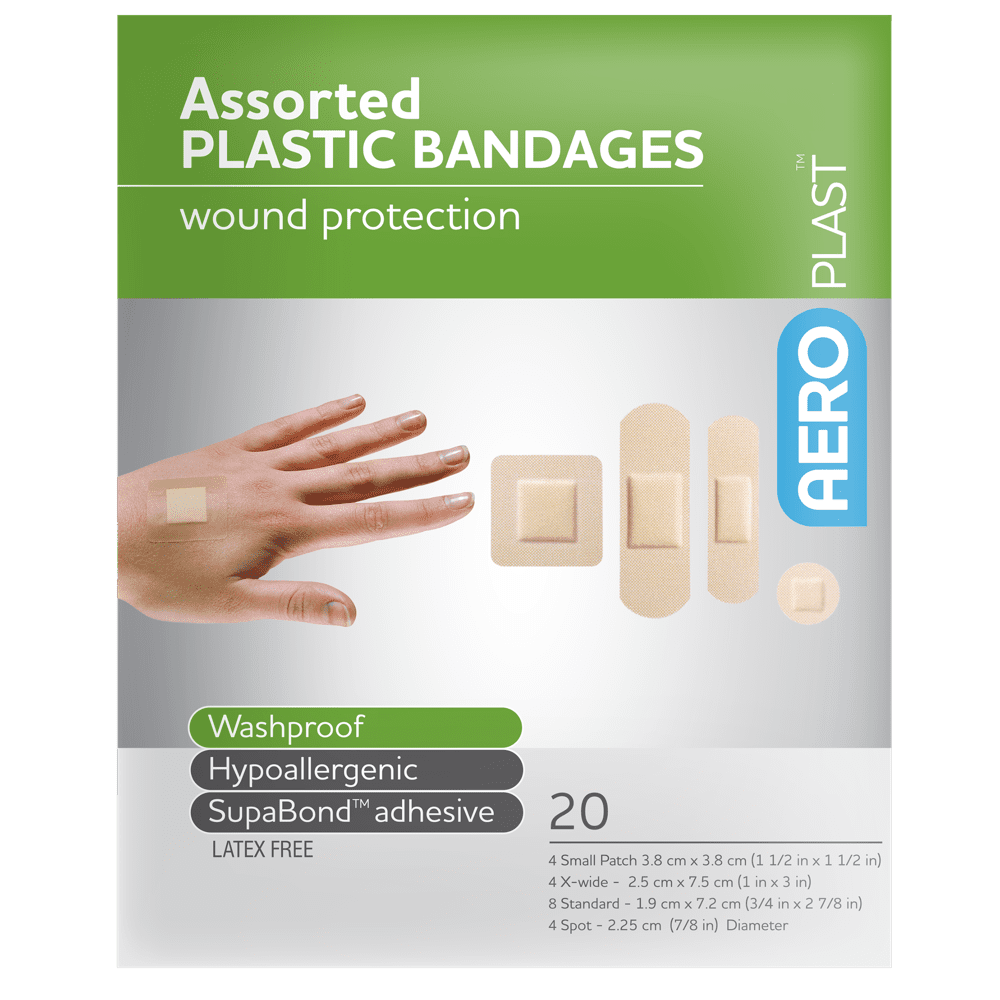 AP104_01_1000px.png AEROPLAST Plastic Assorted Dressings Env/20 - Customers also search for: bandaid,Band - Aid 37206127,First Aid Only G155 3/4"x3" Plastic Bandages,100/box,Johnson & Johnson 3720612704 Bandaid Plst Strp 100,Medique 102133 3/4" x 3" Plastic Strip Bandages,Trafalgar 41007 ELASTOPLAST PLASTIC STRIPS PK100,P12 P12,Adhesive Plasters,Plastic,72 x 19mm,100pk,S646 Adhesive Strip Medical Rapaid,S628 Band Aid J3510 Adhesive Bandages Pkt 100,S632 L/Plast S72590-01 Plastic Strips Pkt 100,62610511 Healband Plastic Strips,72x20mm,50's,13010004 Bodichek Strips Plastic 72x20mm Sterile,SB874 Surgical Basics Plastic Strips 75 Per Pack,9300610000000 Fabric 24's,10201002 Plastic Dressing Strips 1.9cm x 7.2cm (100)