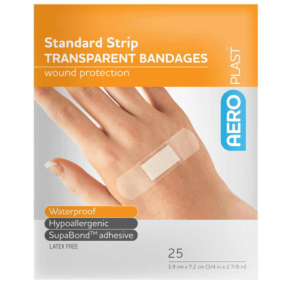 AT30125_01_1000px.png AEROPLAST Transparent Standard Strip 7.2 x 1.9cm Env/25 - Customers also search for: bandaid