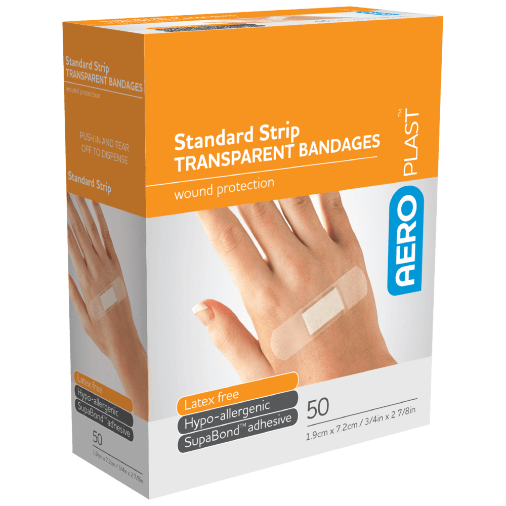 AT3015_01_1000px.png AEROPLAST Transparent Standard Strip 7.2 x 1.9cm Box/50 - Customers also search for: bandaid