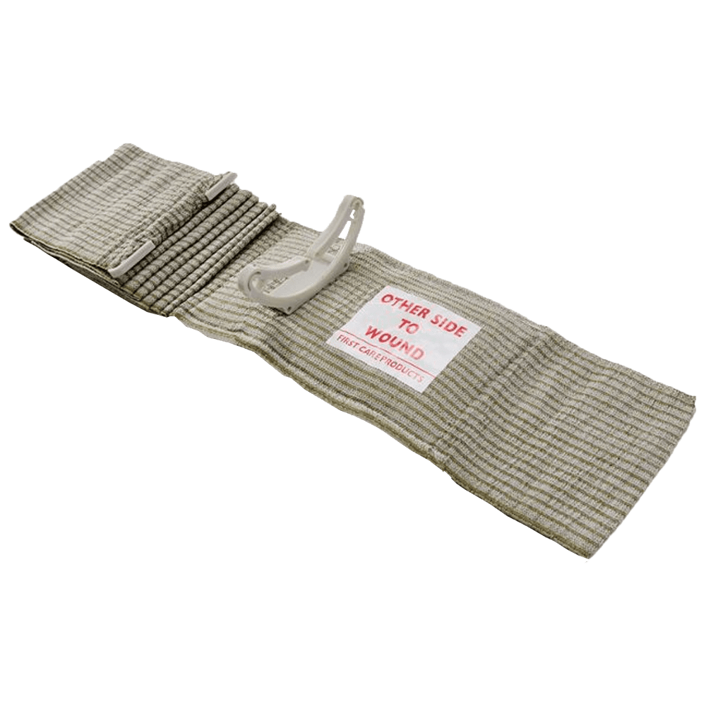 FCP-01_01_1000px.png FIRSTCARE Military Trauma & Hemorrhage Control Bandage 10 x 17cm (Green) - Customers also search for: 1183 Emergency Trauma Bandage 15cmx4.5m,10205005 Military Trauma and Haemorrhage Dressing Bandage 10cm x 17cm