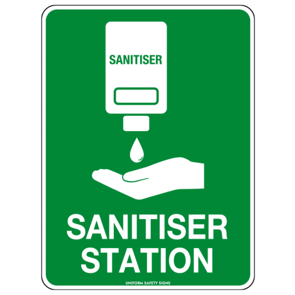 5904OWP_01_1000px.png Off-Wall Poly Hand Sanitiser Station Sign 22.5 x 22.5cm