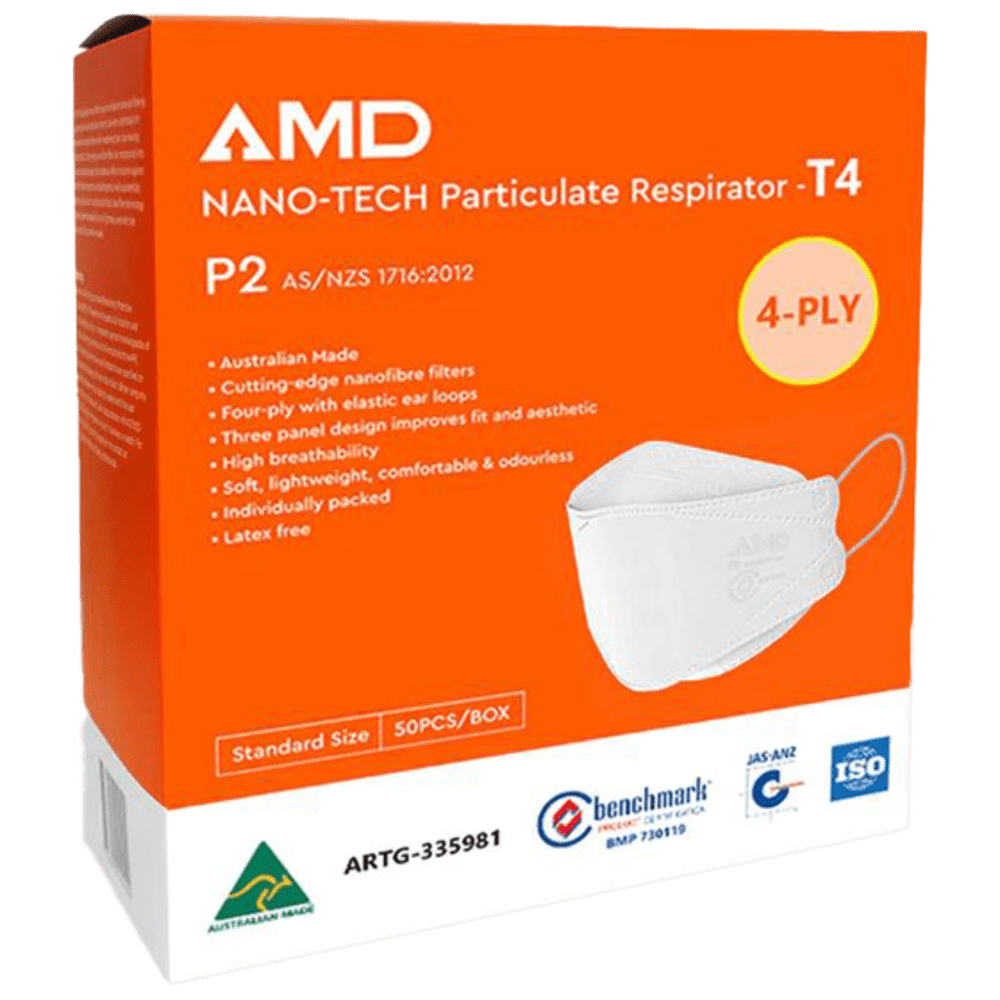 P2-AMD_01_1000px.png AMD Nano-tech P2 Mask Box/50 - Customers also search for: n95,First Aid Works FM-P2WT25 Australian Made P2 4-Layer Face Mask with Earloops Pack of 25,MASK-P240 MASK P240,357219 FF2 Masks